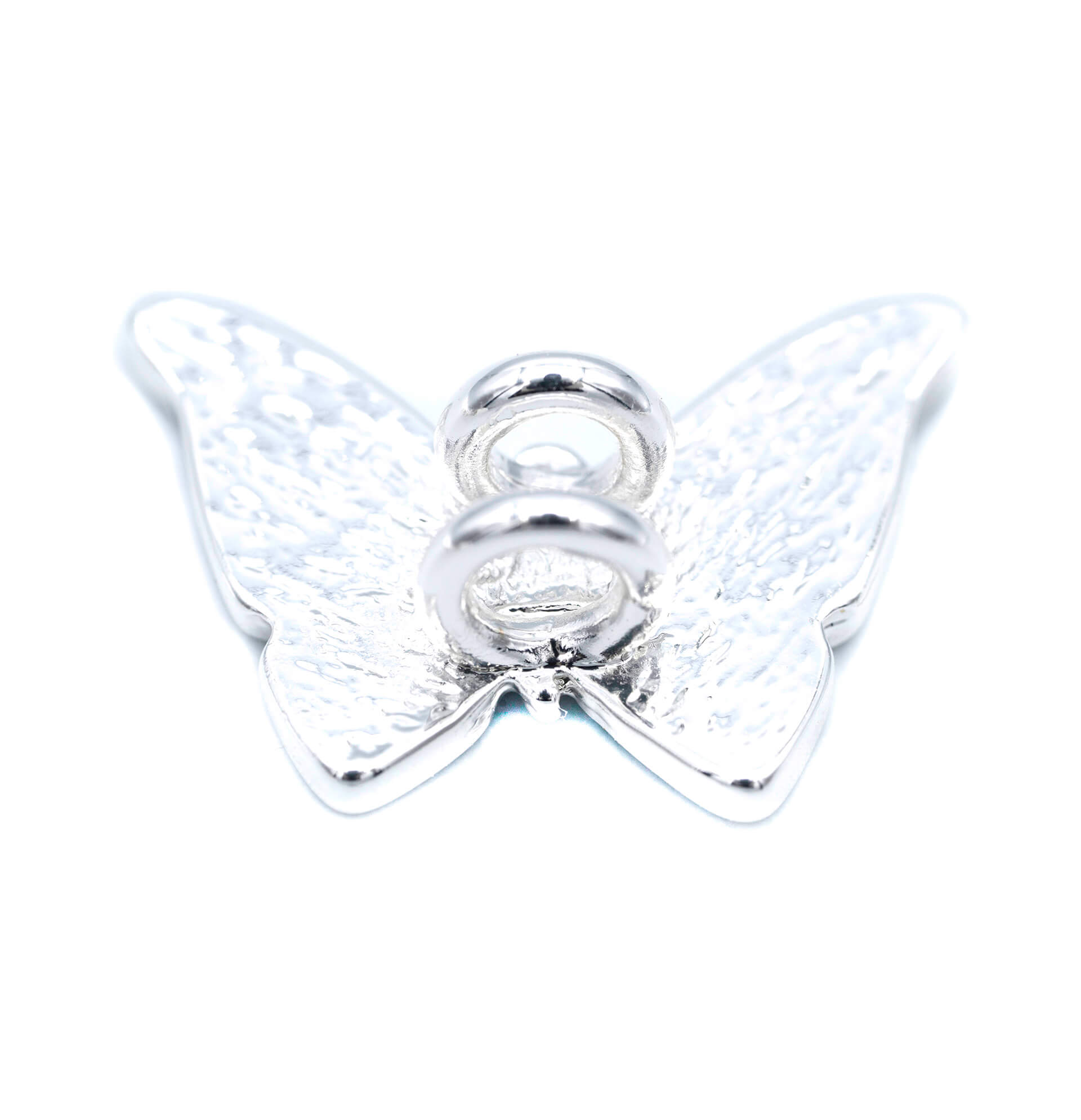 Biżuteria na aparat słuchowy - motyl srebrny- tył
